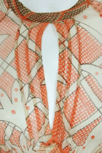 1971 Ossie Clark Documented Celia Birtwell Print Silk Chiffon Wrap Dress