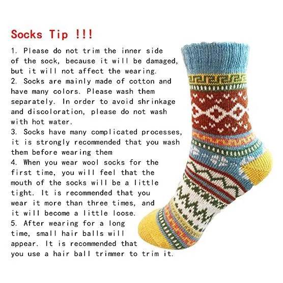 5-Pairs: Women's Winter Socks