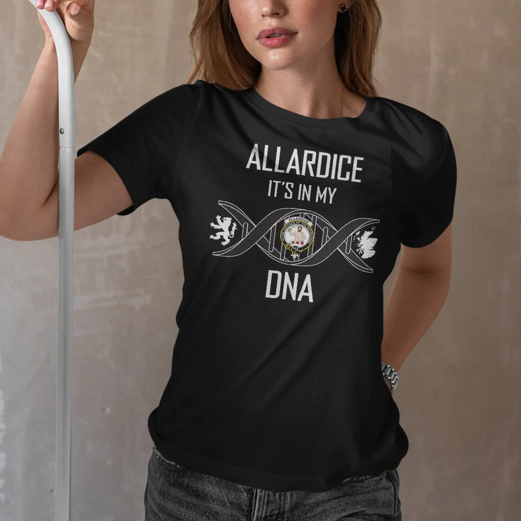 Allardice Family Crest DNA In Me Womens Cotton T Shirt