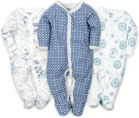 Baby Boys Girls Cotton Footies Multi Pack Long Sleeve Baby Footed One-Piece Jumpsuit Multi Pack