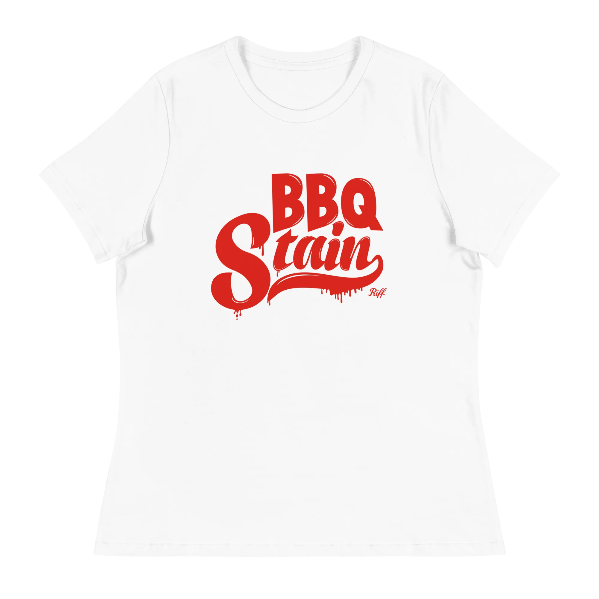 BBQ Stain On A White Women's T-Shirt