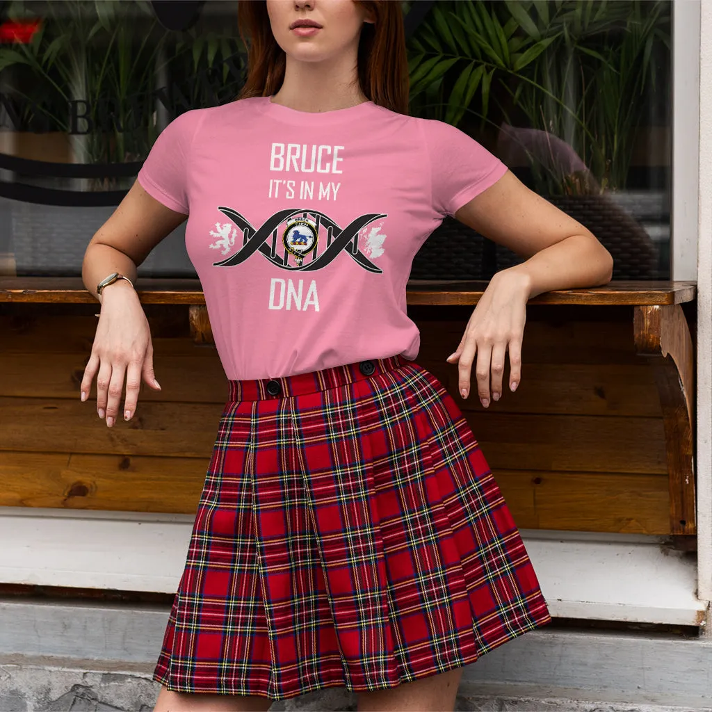 Bruce Family Crest DNA In Me Womens Cotton T Shirt