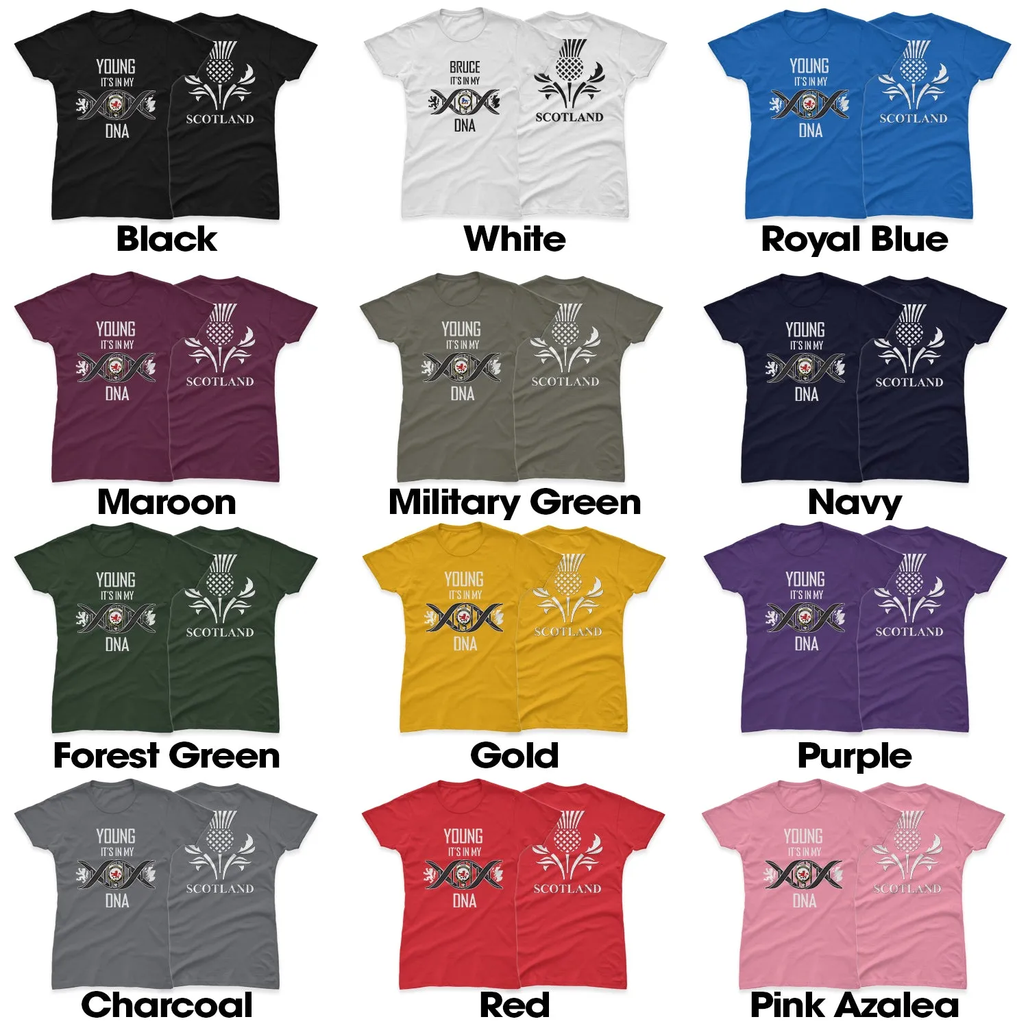 Bruce Family Crest DNA In Me Womens Cotton T Shirt
