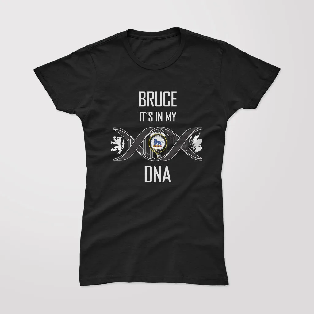 Bruce Family Crest DNA In Me Womens Cotton T Shirt