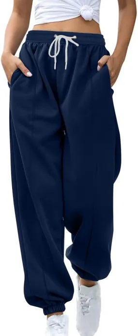 Cargo Pants Women Casual Loose Skin Friendly Jogger Sweatpants Trendy Y2k Drawstring Soft Thermal Baggy Sweatpants