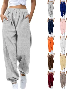 Cargo Pants Women Casual Loose Skin Friendly Jogger Sweatpants Trendy Y2k Drawstring Soft Thermal Baggy Sweatpants