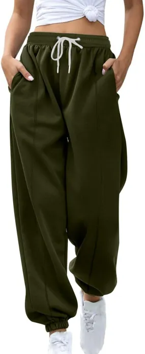 Cargo Pants Women Casual Loose Skin Friendly Jogger Sweatpants Trendy Y2k Drawstring Soft Thermal Baggy Sweatpants