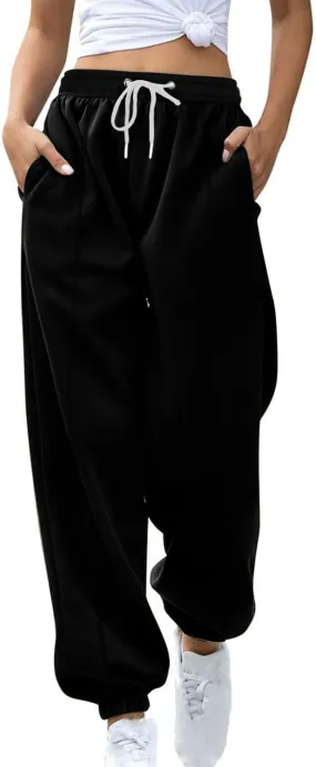 Cargo Pants Women Casual Loose Skin Friendly Jogger Sweatpants Trendy Y2k Drawstring Soft Thermal Baggy Sweatpants