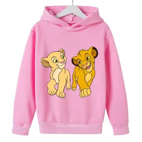 Children's sportswear hoodie Children's hoodie Spring fall boys and girls tops Lion King cartoon printed children's clothing