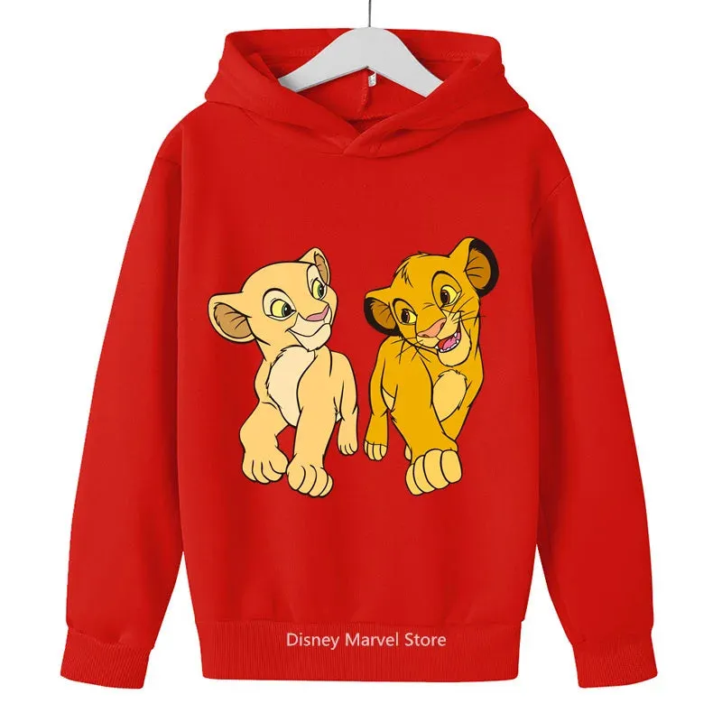 Children's sportswear hoodie Children's hoodie Spring fall boys and girls tops Lion King cartoon printed children's clothing