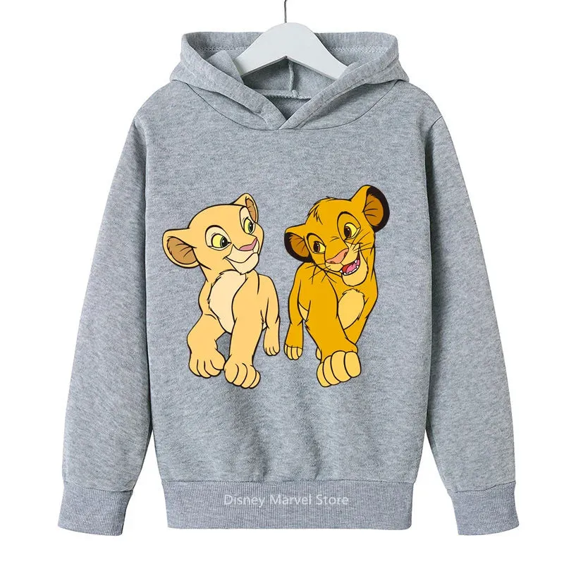 Children's sportswear hoodie Children's hoodie Spring fall boys and girls tops Lion King cartoon printed children's clothing