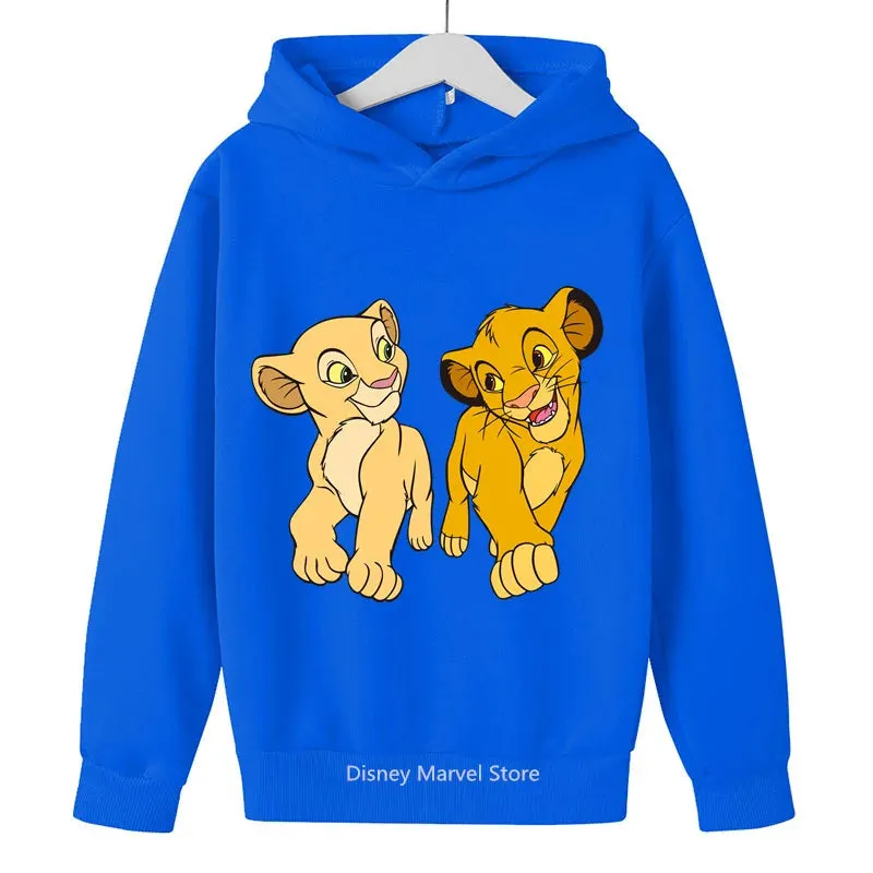 Children's sportswear hoodie Children's hoodie Spring fall boys and girls tops Lion King cartoon printed children's clothing