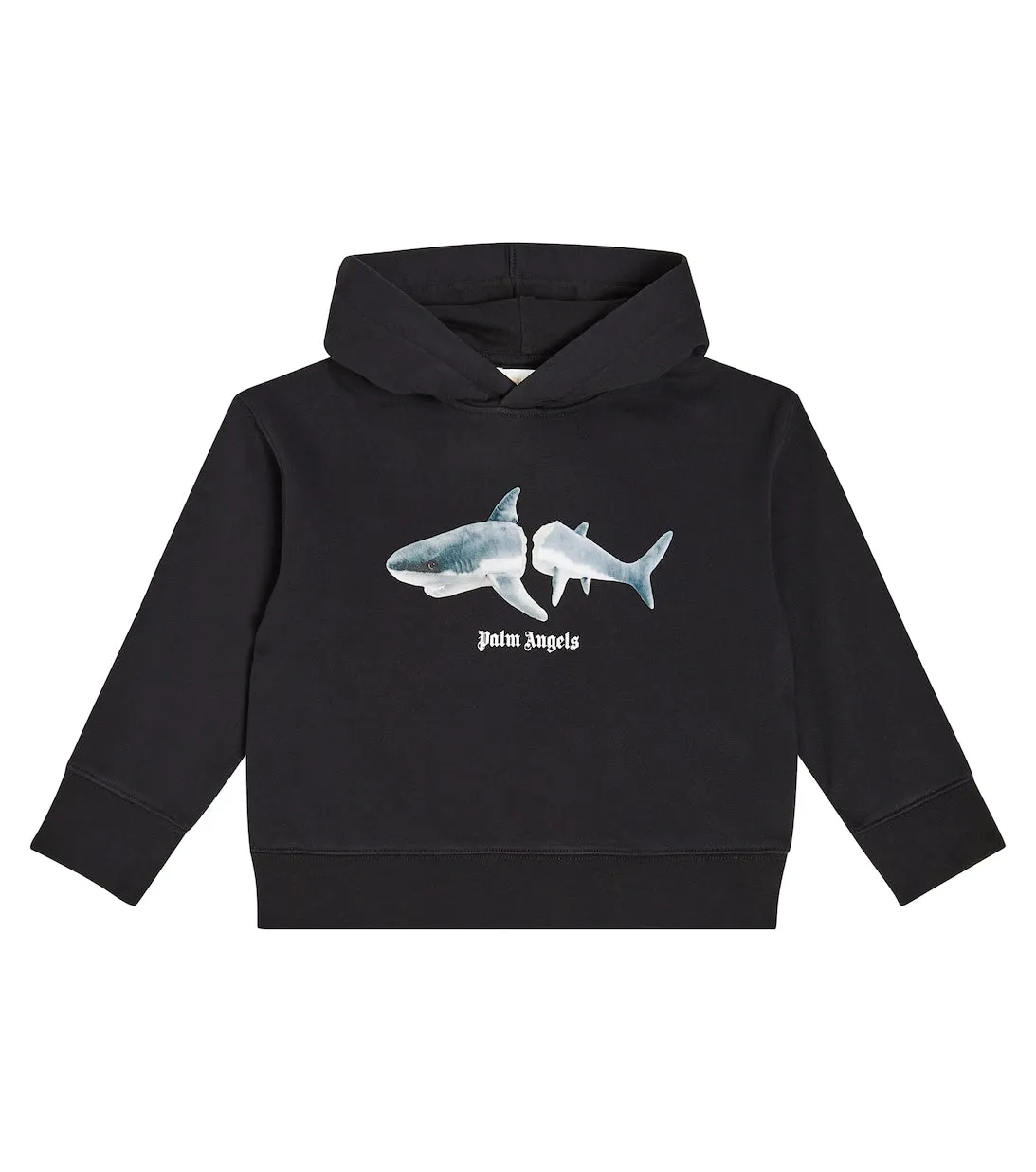 Cotton Jersey Hoodie with Palm Angels Print, Black