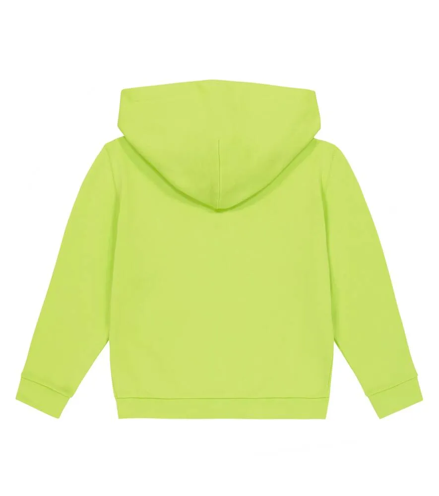 Cotton zip-up hoodie with Dolce&Gabbana logo, green