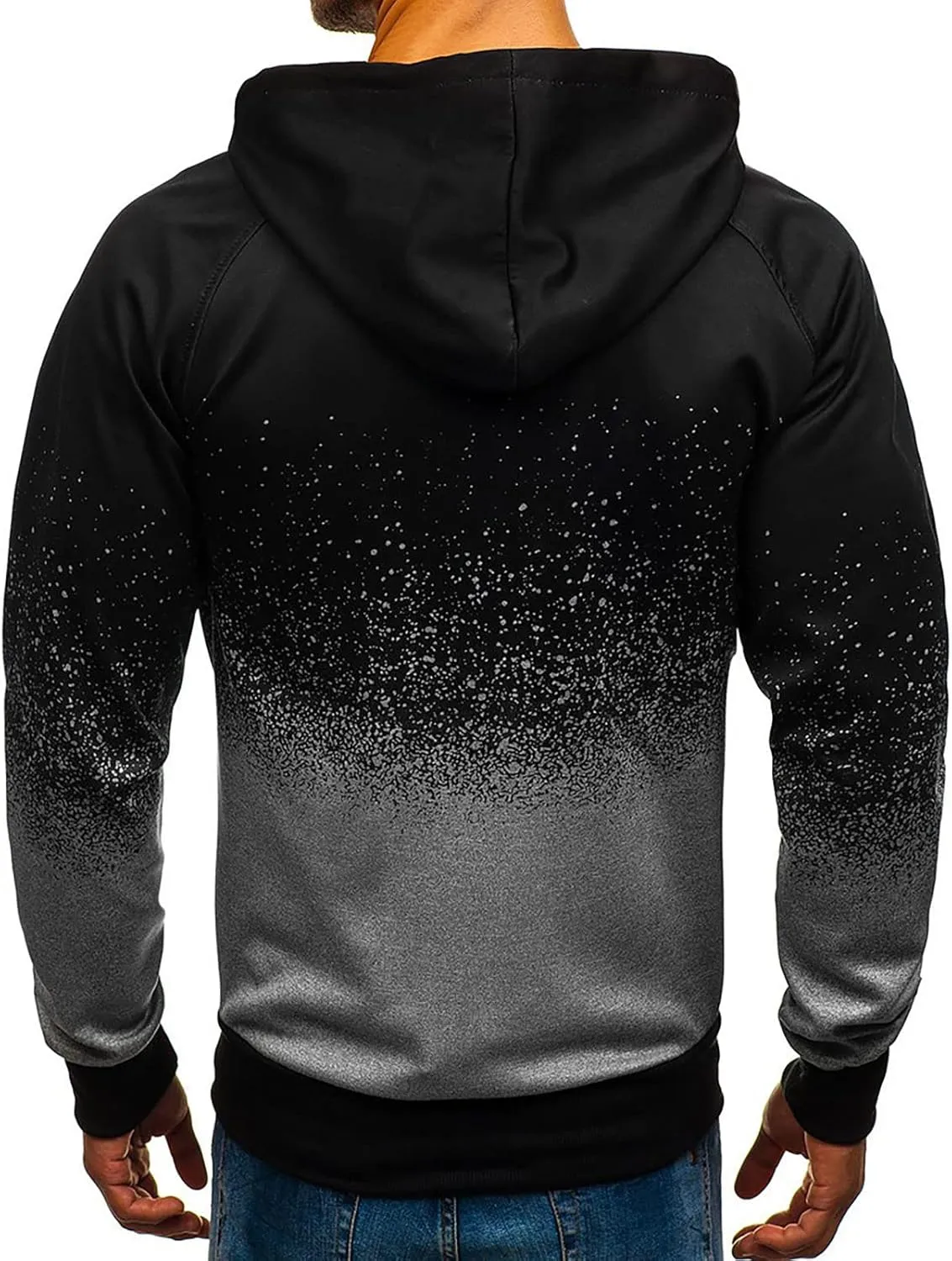 DuDubaby Men's Casual Camouflage Sports Sweatshirt Long Sleeve Zipper Hooded Jacket Coat
