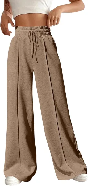 Flare Sweatpants Women Loose Fit Skin Friendly Soft Wide Leg Sweatpants Premium Comfy Drawstring Jogger Sweatpants