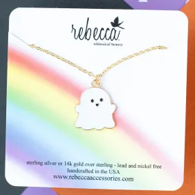 Ghost Enamel Charm Pendant Necklace Children's Halloween