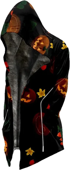 Halloween Hoodies For Men, Men's Halloween Print Velvet Thickened Long Jacket Casual Large Size Zipper Coat