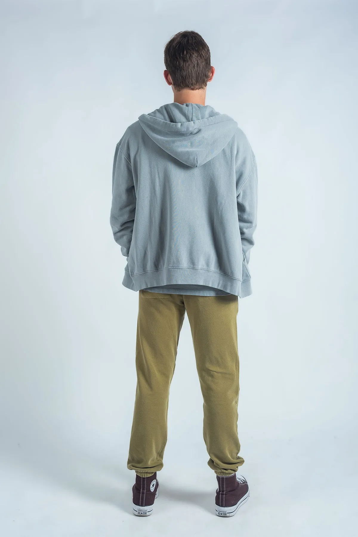 HOODIE ZIP STONE GREY