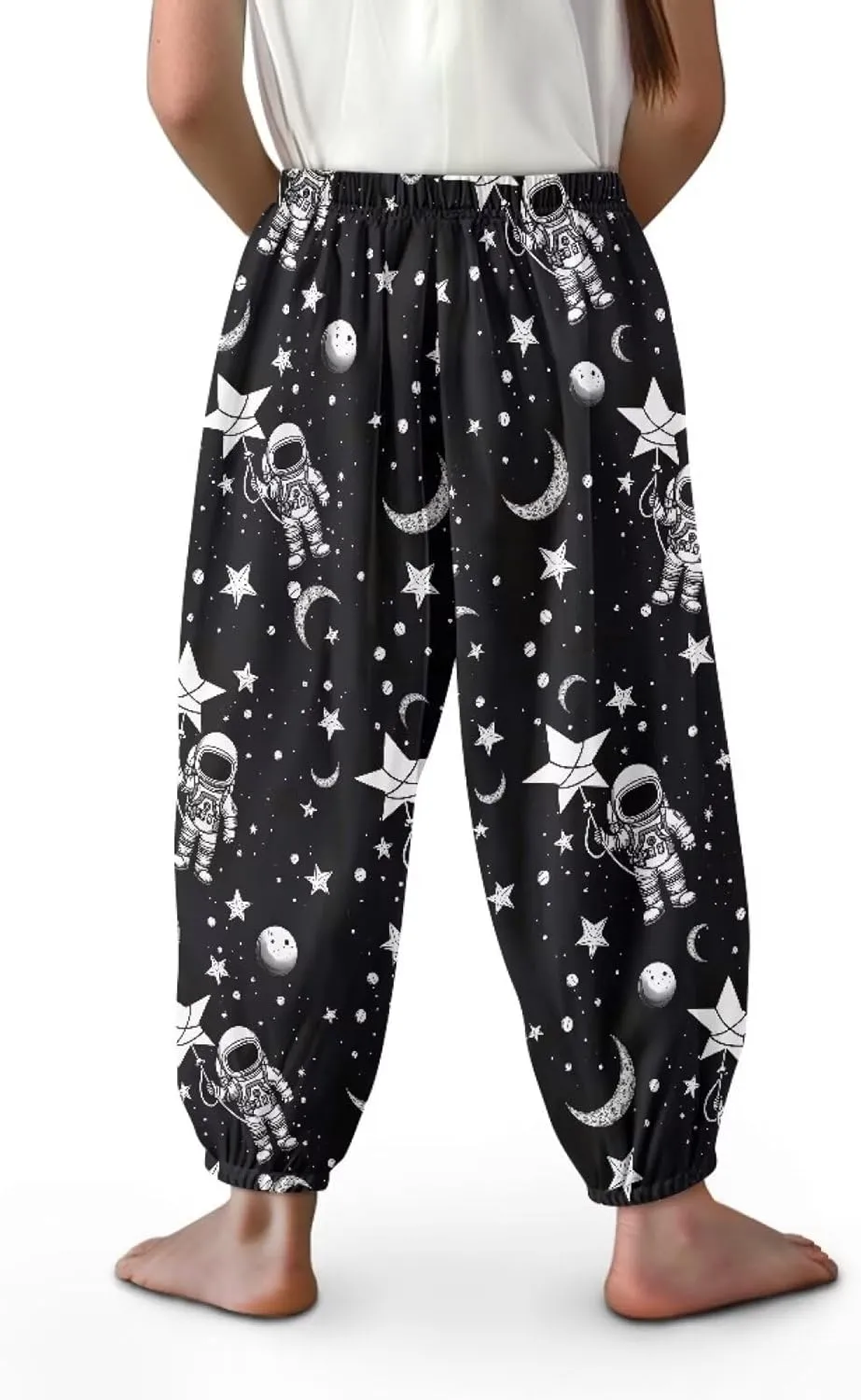 Horeset Girls Baggy Pants High Waisted Sweatpants Loose Legged Bloomers Skin Friendly Trousers for Kids