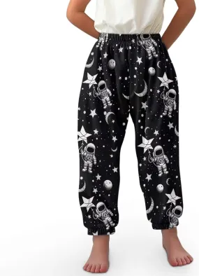 Horeset Girls Baggy Pants High Waisted Sweatpants Loose Legged Bloomers Skin Friendly Trousers for Kids