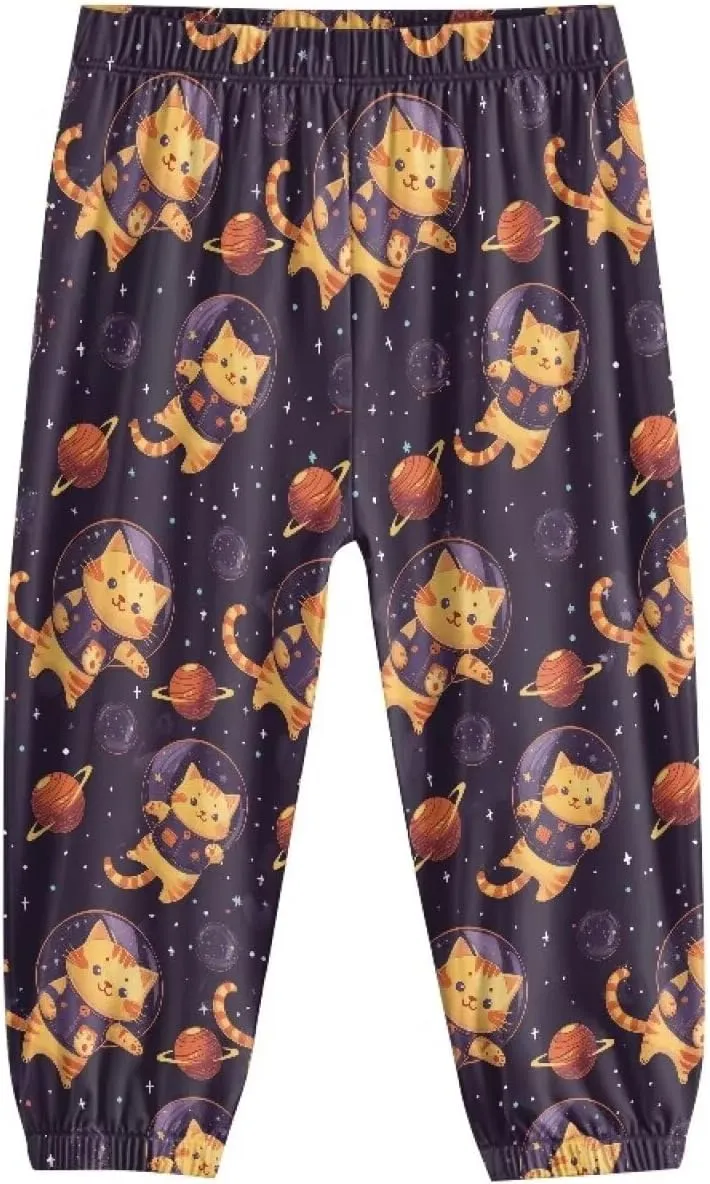 Horeset Girls Baggy Pants High Waisted Sweatpants Loose Legged Bloomers Skin Friendly Trousers for Kids