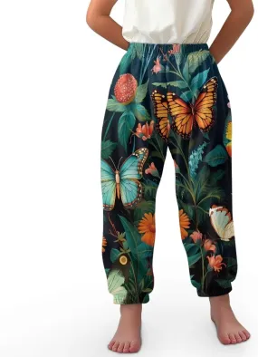 Horeset Girls Baggy Pants High Waisted Sweatpants Loose Legged Bloomers Skin Friendly Trousers for Kids