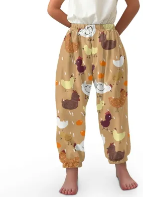 Horeset Girls Baggy Pants High Waisted Sweatpants Loose Legged Bloomers Skin Friendly Trousers for Kids