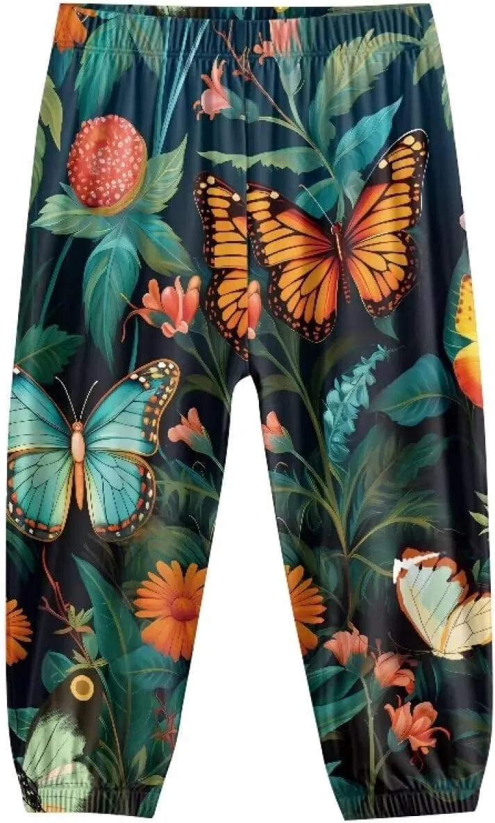 Horeset Girls Baggy Pants High Waisted Sweatpants Loose Legged Bloomers Skin Friendly Trousers for Kids