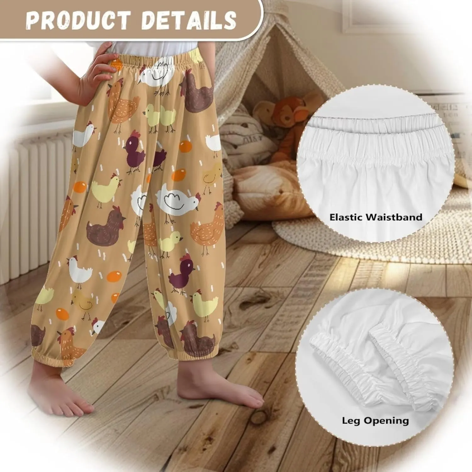 Horeset Girls Baggy Pants High Waisted Sweatpants Loose Legged Bloomers Skin Friendly Trousers for Kids