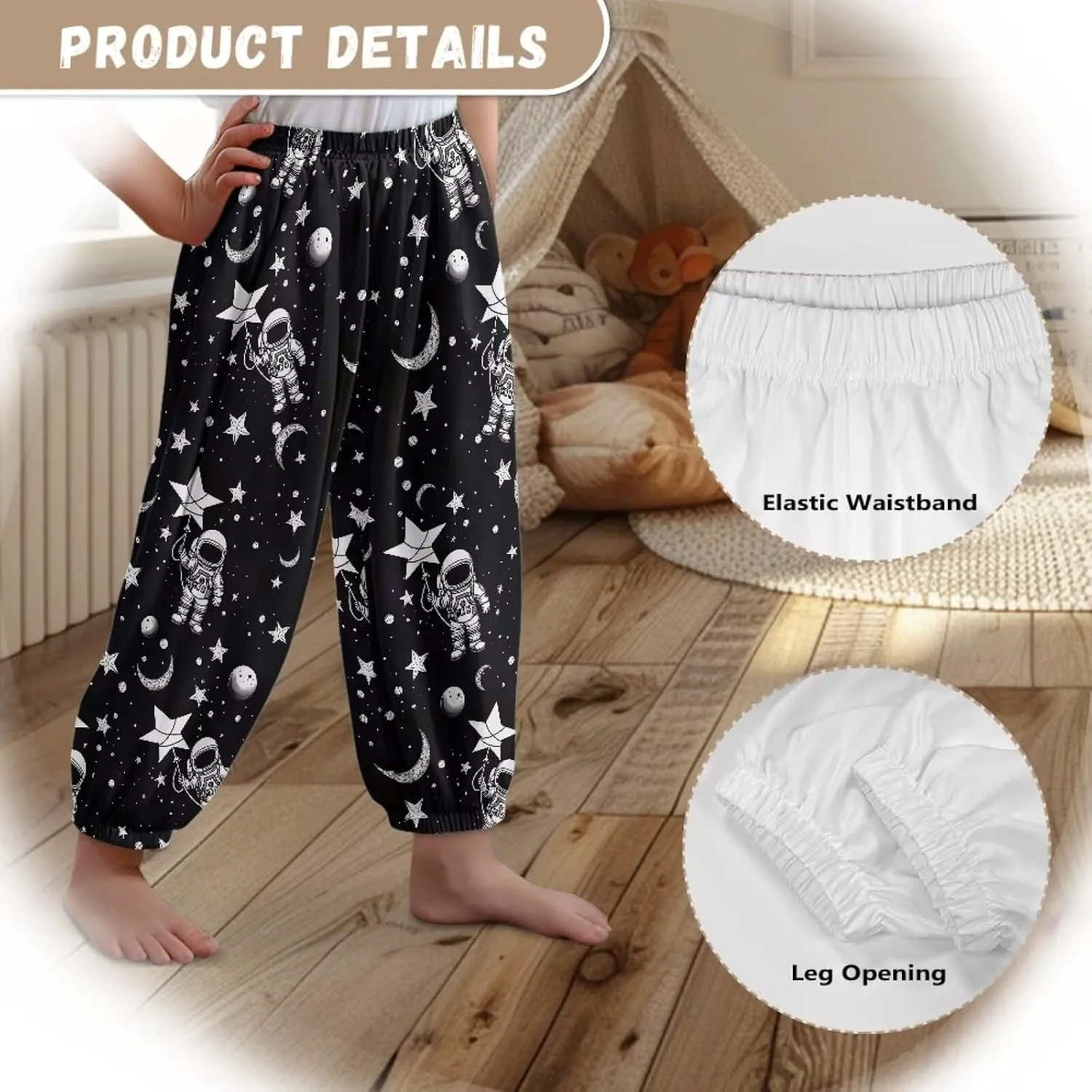 Horeset Girls Baggy Pants High Waisted Sweatpants Loose Legged Bloomers Skin Friendly Trousers for Kids