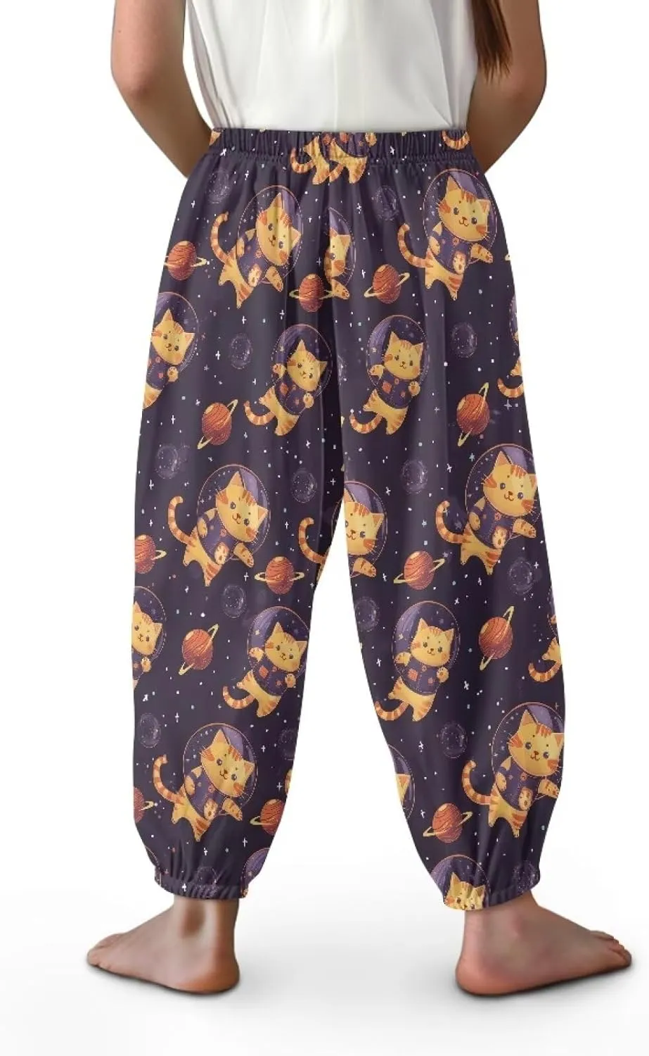 Horeset Girls Baggy Pants High Waisted Sweatpants Loose Legged Bloomers Skin Friendly Trousers for Kids