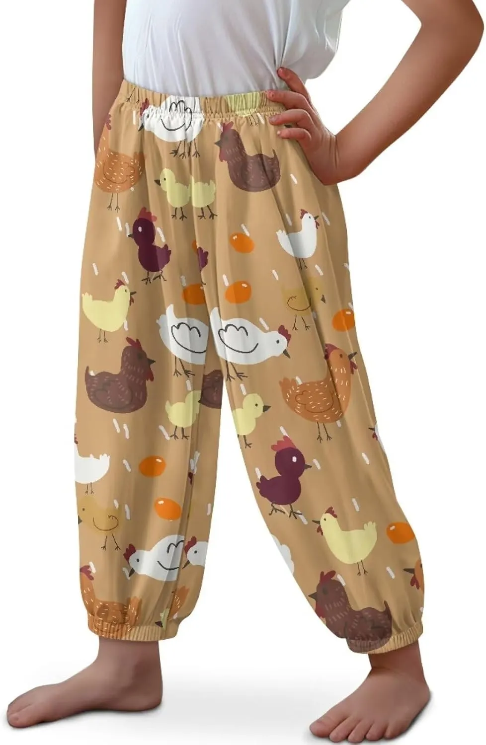Horeset Girls Baggy Pants High Waisted Sweatpants Loose Legged Bloomers Skin Friendly Trousers for Kids