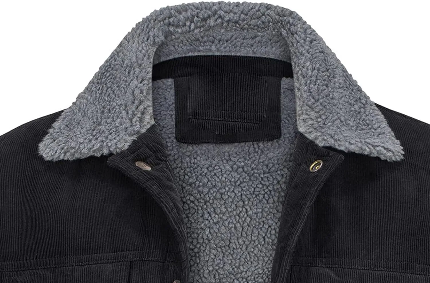 JEsilunmaMY Men's Button Down Corduroy Jacket Long Sleeve Sherpa Lined Trucker Jacket Casual Cotton Cargo Warm Winter Jacket