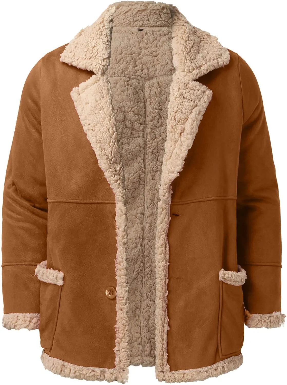 LCMTWX Men's Thicken Warm Winter Coat Stand Collar Knitted Splice Sweater Coat Casual Cardigan Stylish Winter Jackets for
