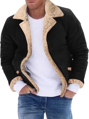 LCMTWX Men's Thicken Warm Winter Coat Stand Collar Knitted Splice Sweater Coat Casual Cardigan Stylish Winter Jackets for
