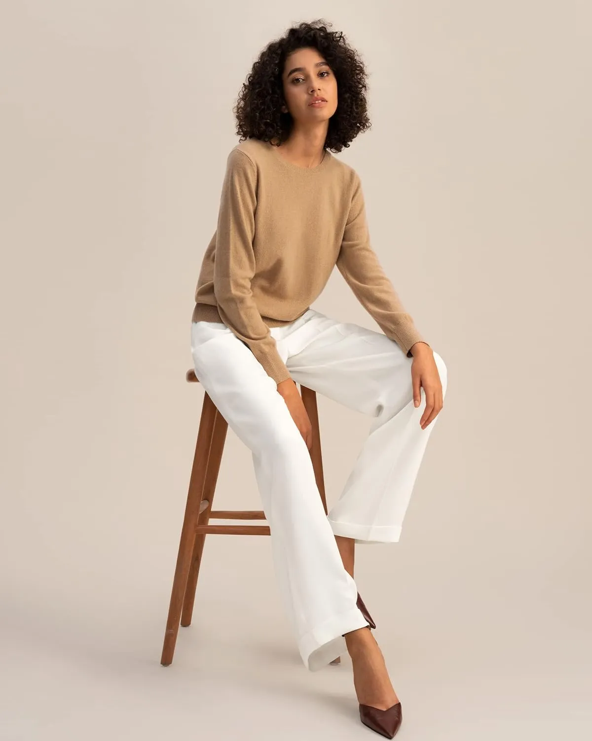 LilySilk 100% Baby Cashmere Sweater for Women Basic Pullover Soft & Skin-Friendly Cropped Sweater Top