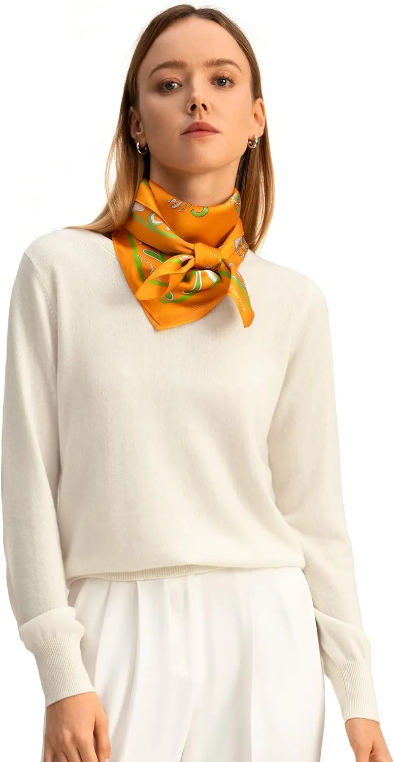 LilySilk 100% Baby Cashmere Sweater for Women Basic Pullover Soft & Skin-Friendly Cropped Sweater Top