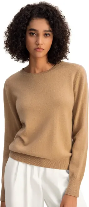LilySilk 100% Baby Cashmere Sweater for Women Basic Pullover Soft & Skin-Friendly Cropped Sweater Top