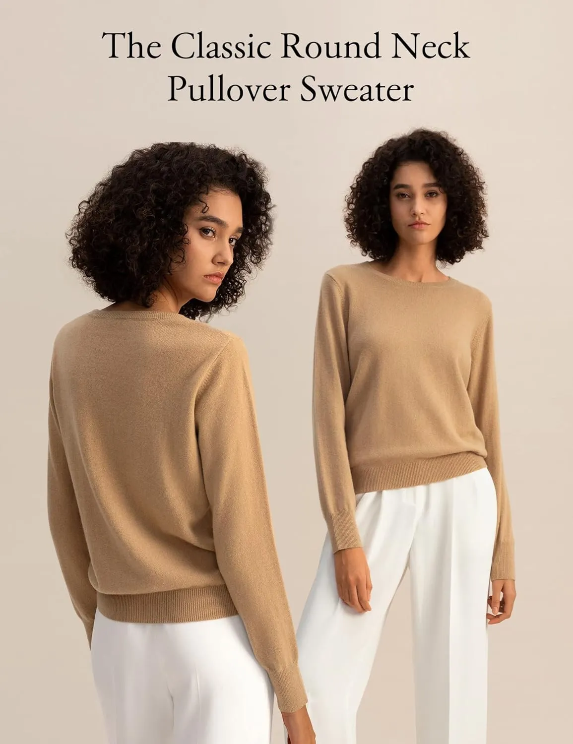 LilySilk 100% Baby Cashmere Sweater for Women Basic Pullover Soft & Skin-Friendly Cropped Sweater Top