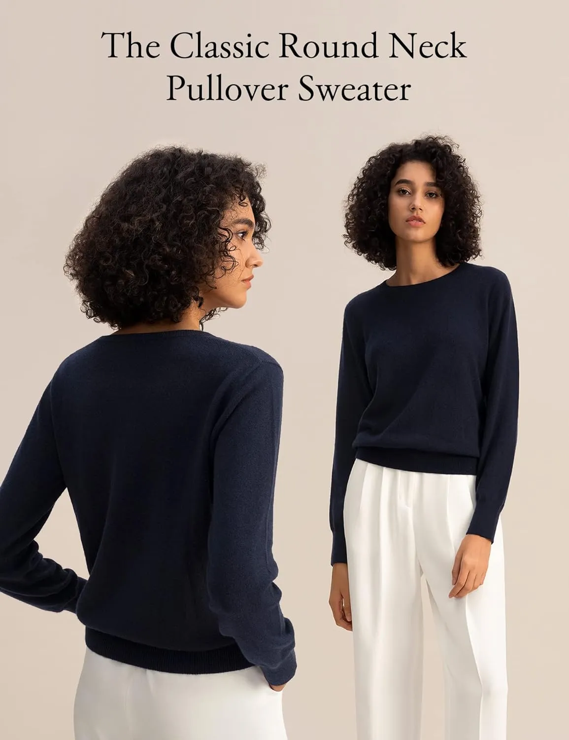 LilySilk 100% Baby Cashmere Sweater for Women Basic Pullover Soft & Skin-Friendly Cropped Sweater Top