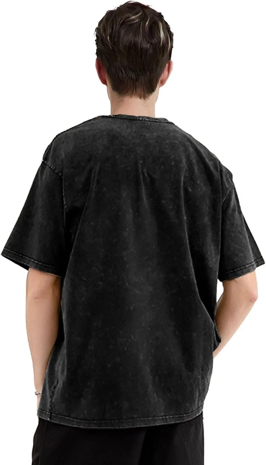 Men T Shirt Short Sleeve Crewneck Tee Summer Beach Tops Comfortable Cotton Shirt