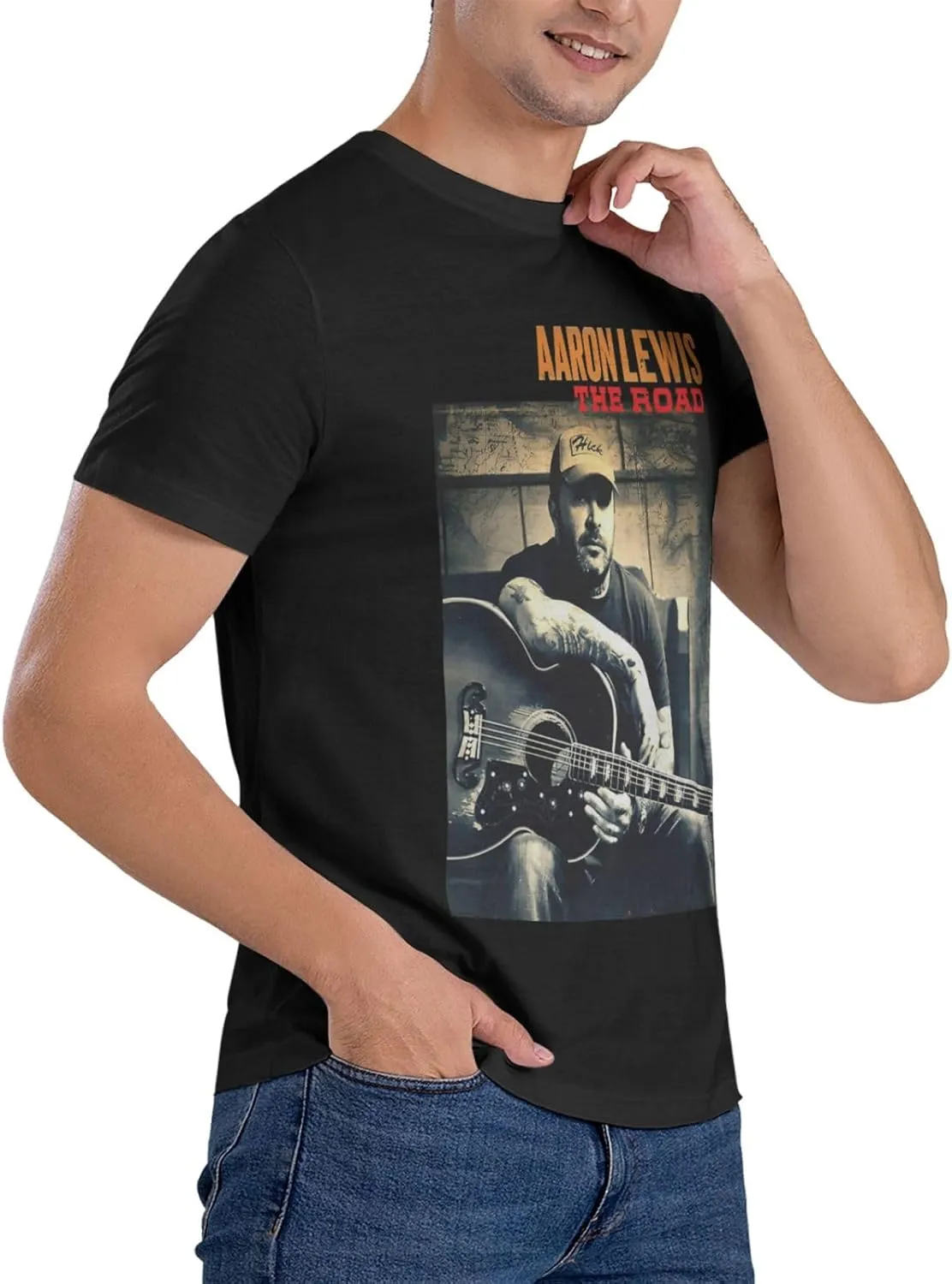 Men T Shirt Short Sleeve Crewneck Tee Summer Beach Tops Comfortable Cotton Shirt