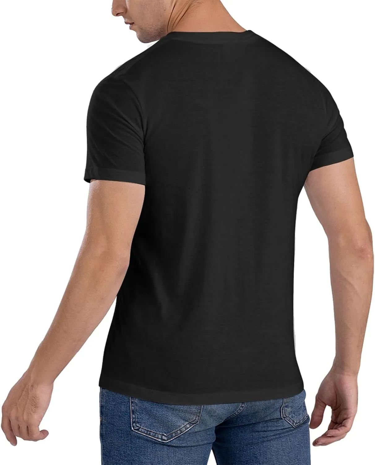Men T Shirt Short Sleeve Crewneck Tee Summer Beach Tops Comfortable Cotton Shirt