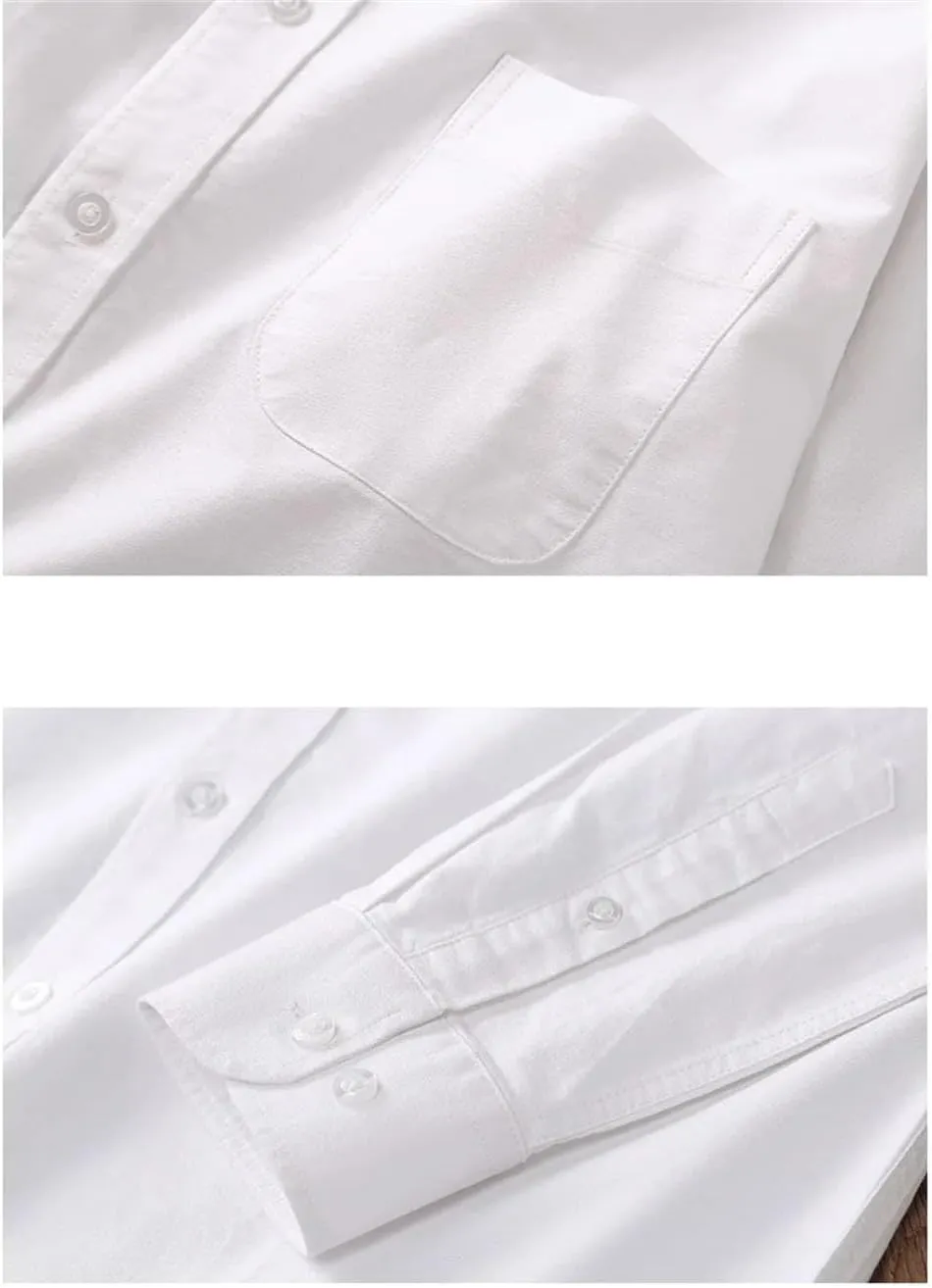 Men's Dress Shirts Long Sleeve Solid Color Slim Fit Business Casual Work Buttons Shirt