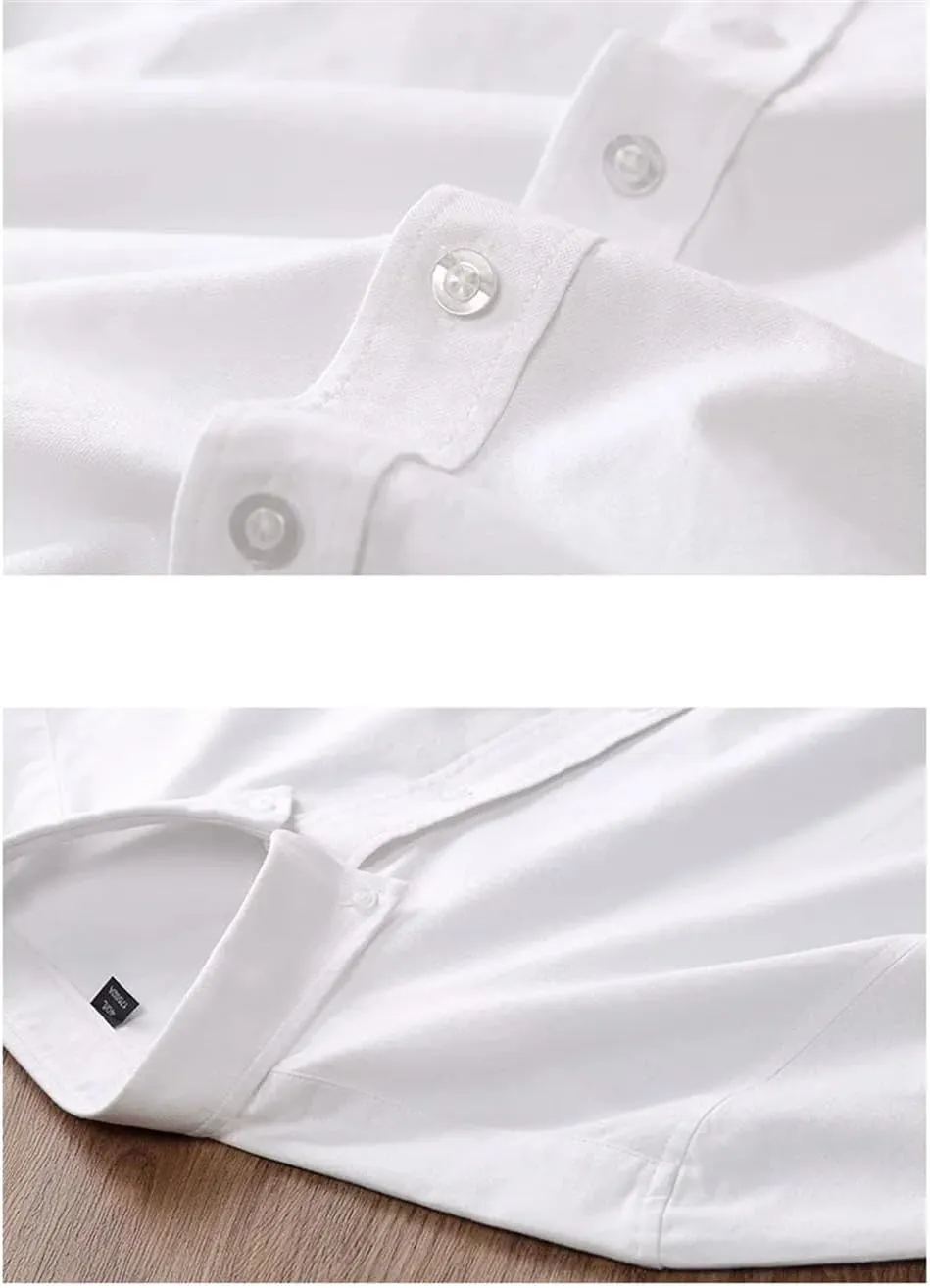 Men's Dress Shirts Long Sleeve Solid Color Slim Fit Business Casual Work Buttons Shirt
