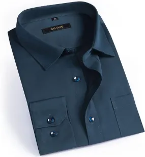 Men's Stretch Wrinkle Resistant Dress Shirt Long Sleeve Button up Business Casual Shirt Regular Fit