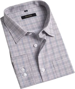 Men's Stretch Wrinkle Resistant Dress Shirt Long Sleeve Button up Business Casual Shirt Regular Fit