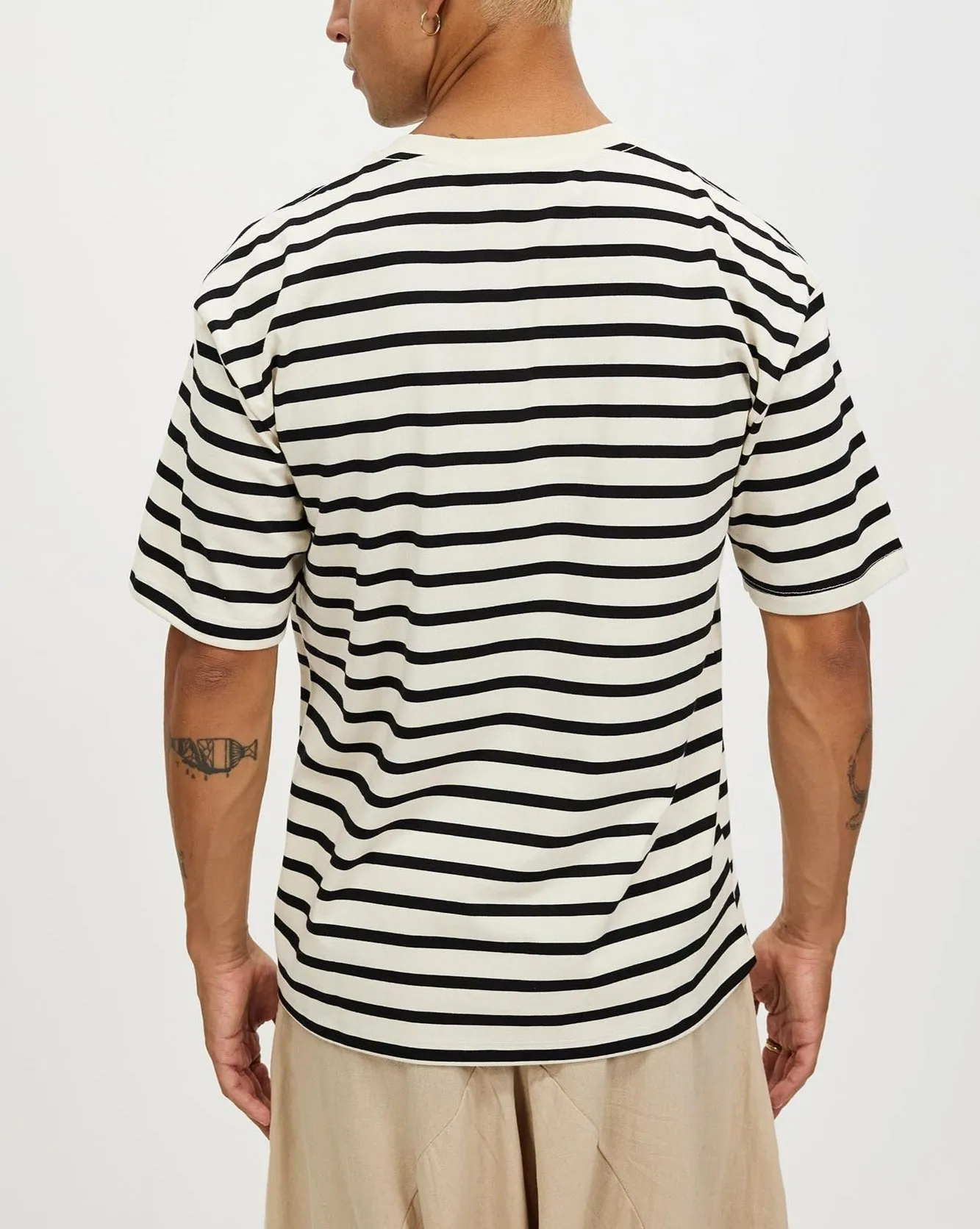 Men's Striped Casual Half Sleeved Top-Selby Top