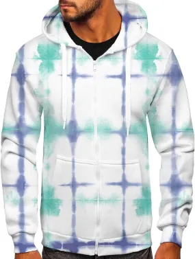 Men's Zip Sweatshirt Fashion Casual Zipper Gradient Tie-Dye Print With Hooded Sweatshirt Jacket
